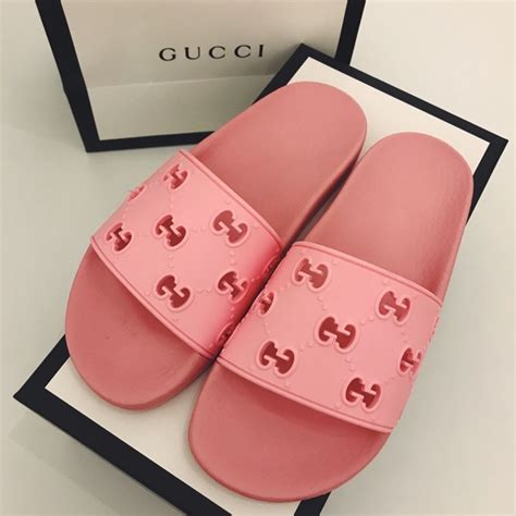 pink Gucci slides